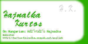 hajnalka kurtos business card